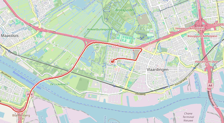 Kaart van de omgeving van de melding