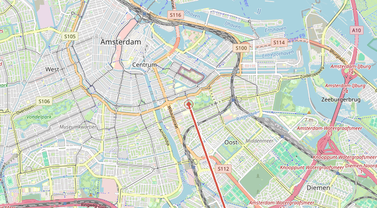 Kaart van de omgeving van de melding