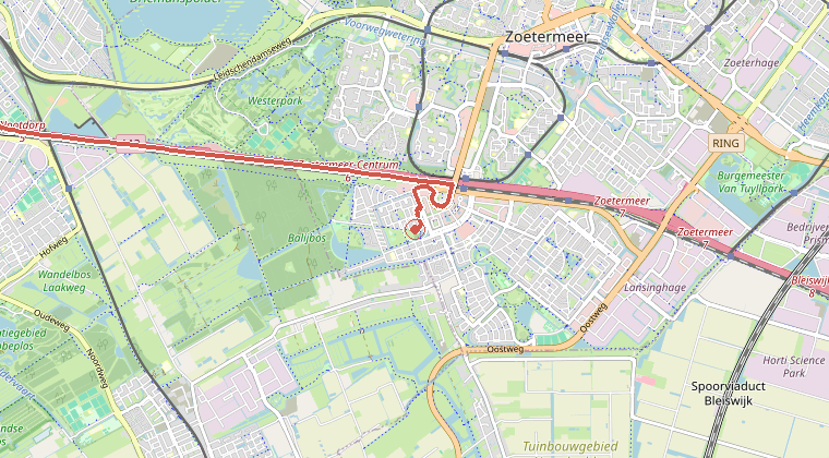 Kaart van de omgeving van de melding