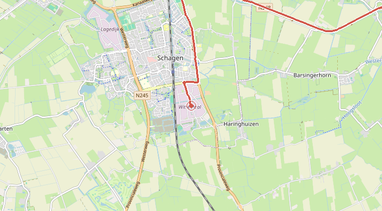 Kaart van de omgeving van de melding
