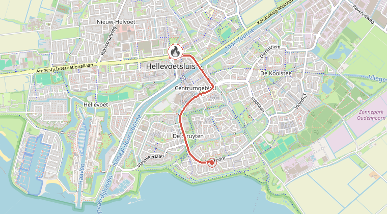 Kaart van de omgeving van de melding