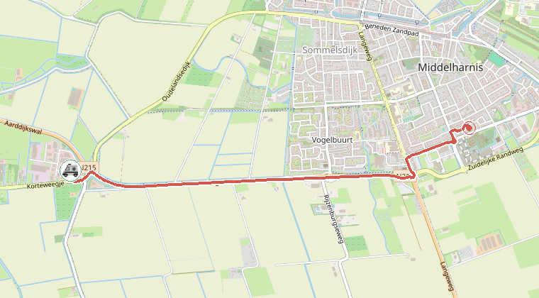 Kaart van de omgeving van de melding