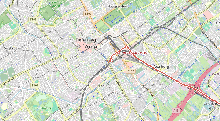 Kaart van de omgeving van de melding