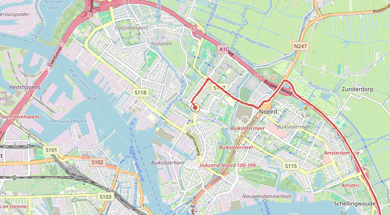 Kaart van de omgeving van de melding