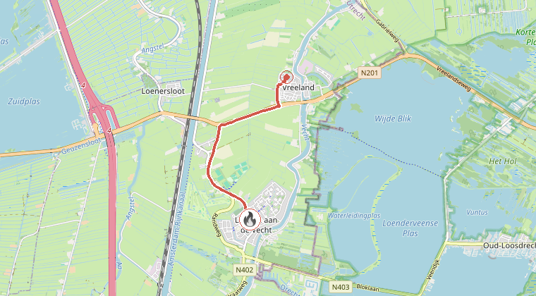 Kaart van de omgeving van de melding