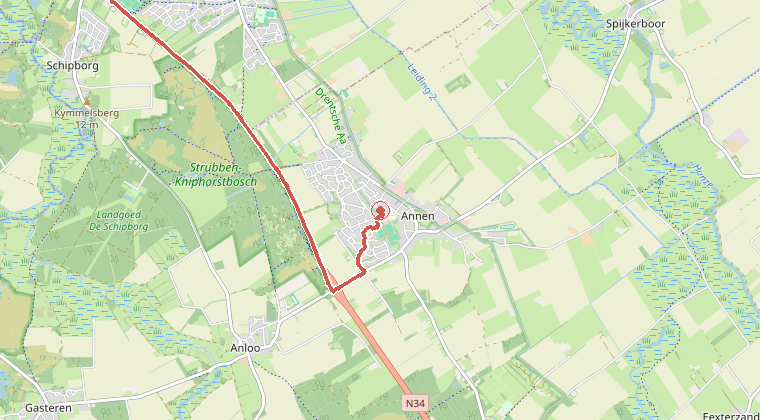 Kaart van de omgeving van de melding