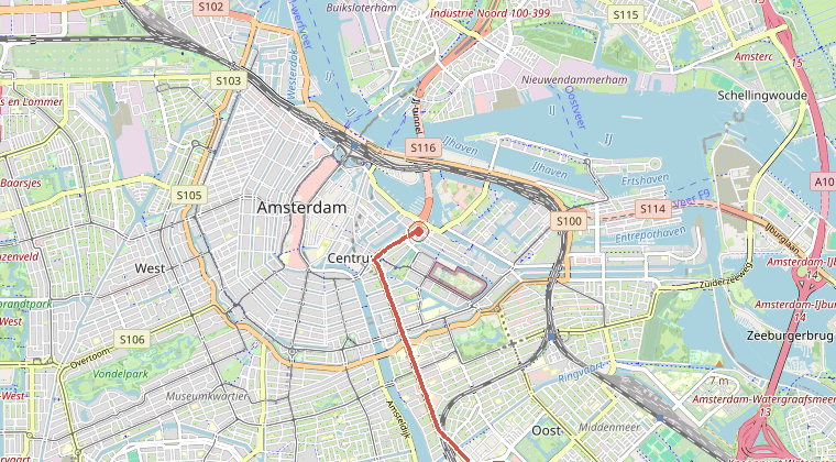 Kaart van de omgeving van de melding