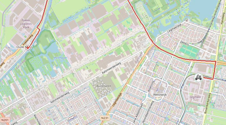 Kaart van de omgeving van de melding