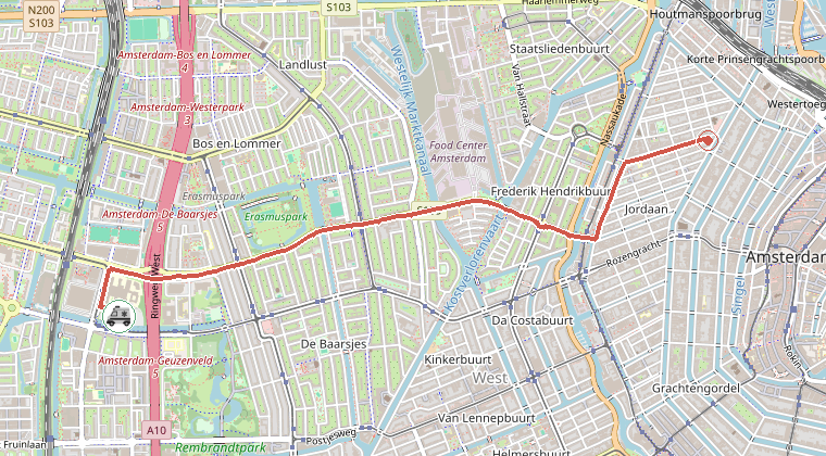 Kaart van de omgeving van de melding