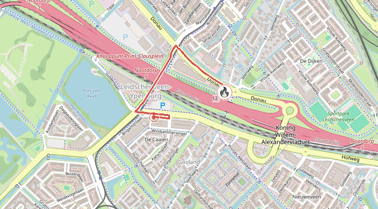 Kaart van de omgeving van de melding