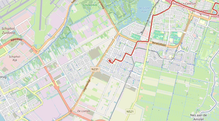 Kaart van de omgeving van de melding