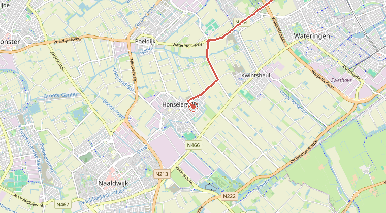 Kaart van de omgeving van de melding