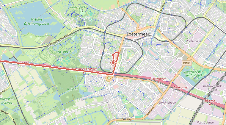 Kaart van de omgeving van de melding
