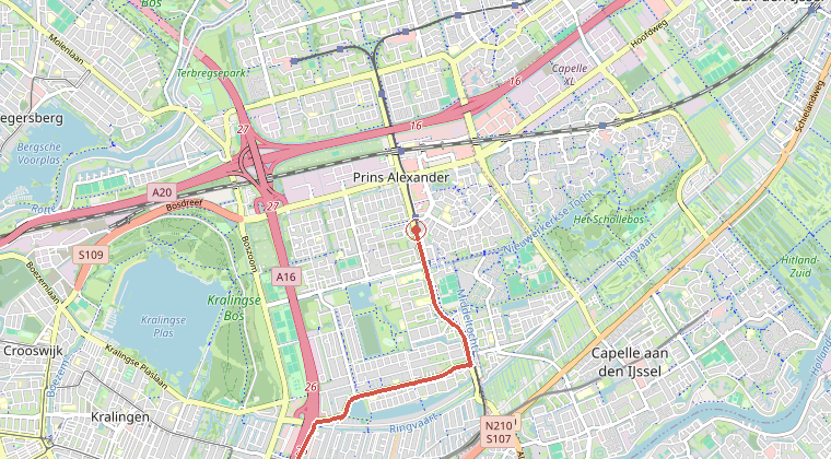 Kaart van de omgeving van de melding