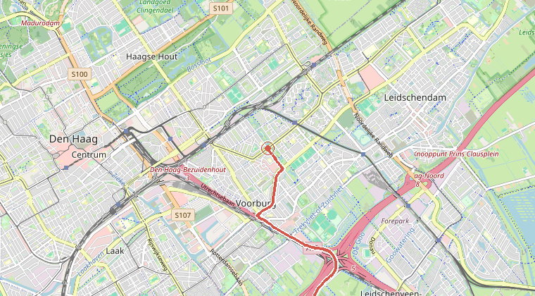 Kaart van de omgeving van de melding
