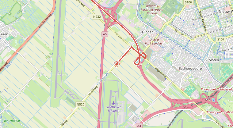 Kaart van de omgeving van de melding
