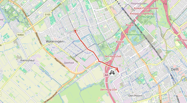 Kaart van de omgeving van de melding