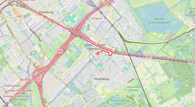 Kaart van de omgeving van de melding