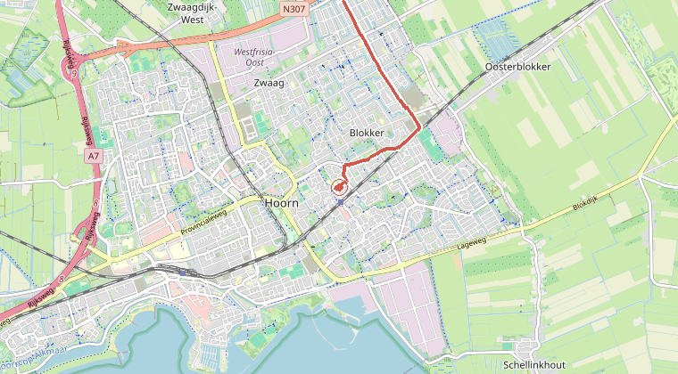 Kaart van de omgeving van de melding