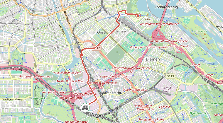 Kaart van de omgeving van de melding