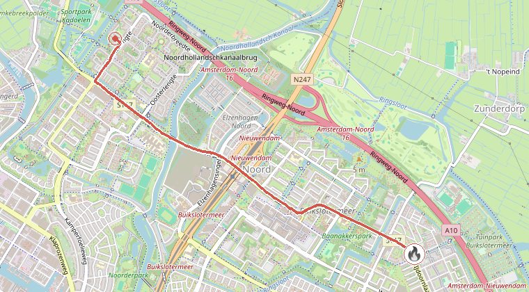 Kaart van de omgeving van de melding