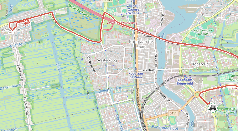 Kaart van de omgeving van de melding