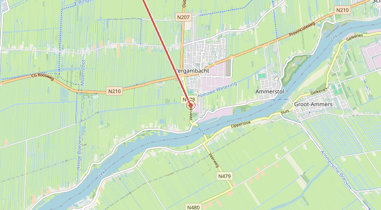 Kaart van de omgeving van de melding