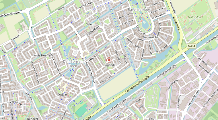 Kaart van de omgeving van de melding