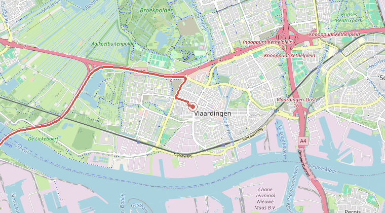 Kaart van de omgeving van de melding