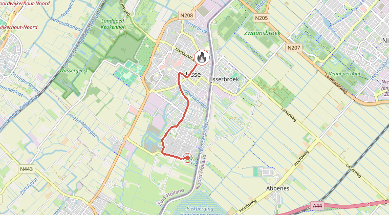 Kaart van de omgeving van de melding