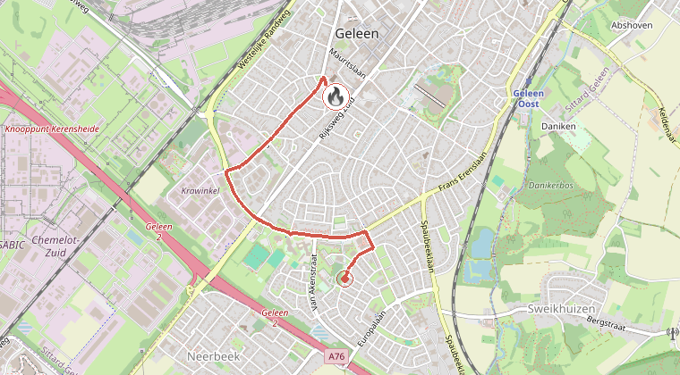 Kaart van de omgeving van de melding