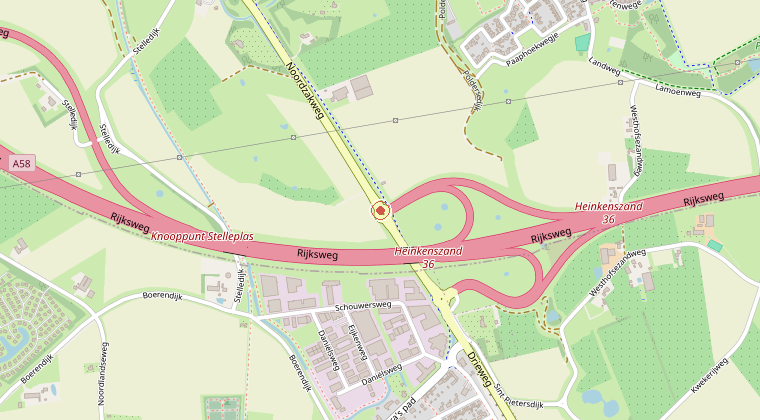 Kaart van de omgeving van de melding