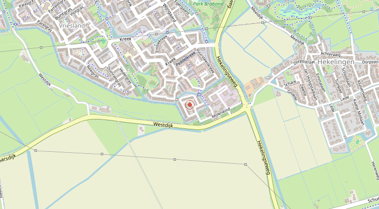 Kaart van de omgeving van de melding