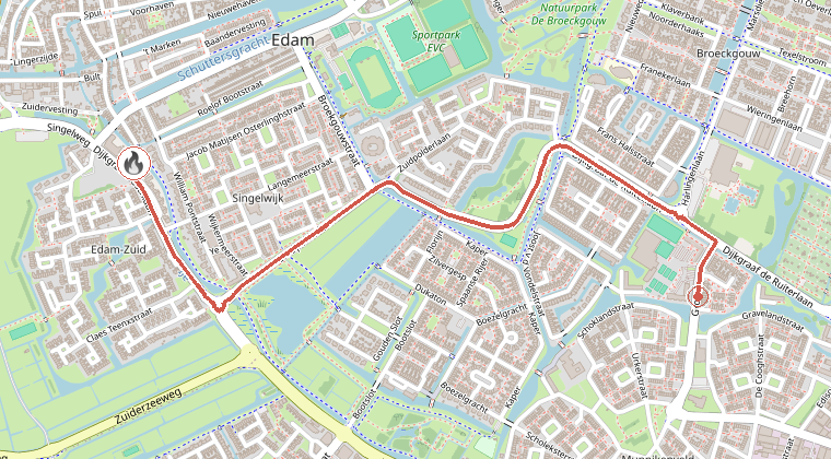 Kaart van de omgeving van de melding