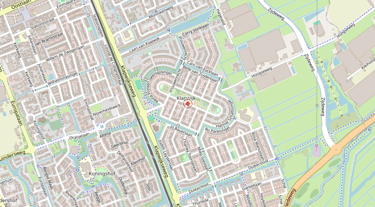 Kaart van de omgeving van de melding