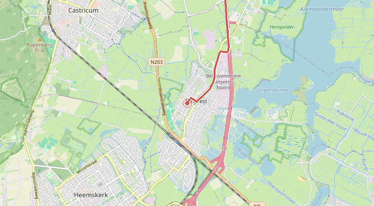 Kaart van de omgeving van de melding