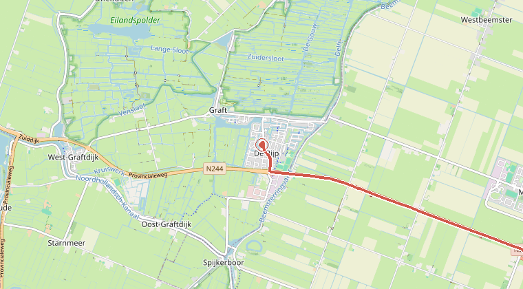 Kaart van de omgeving van de melding