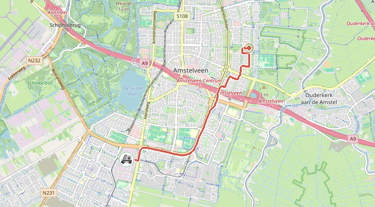 Kaart van de omgeving van de melding