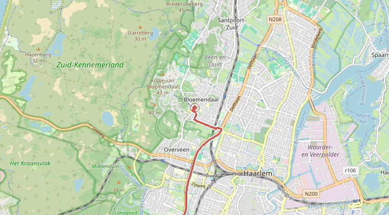 Kaart van de omgeving van de melding