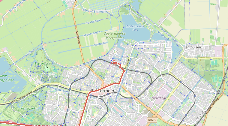 Kaart van de omgeving van de melding