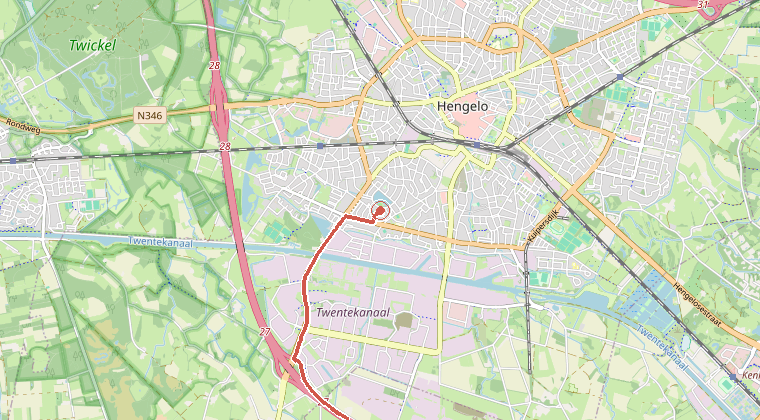Kaart van de omgeving van de melding