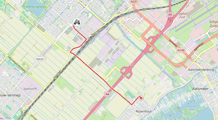 Kaart van de omgeving van de melding