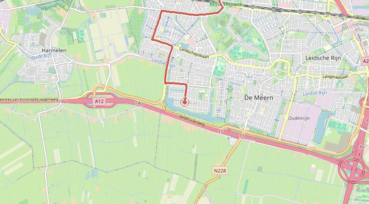 Kaart van de omgeving van de melding