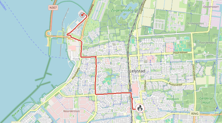 Kaart van de omgeving van de melding