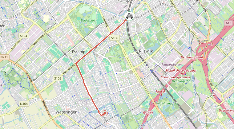 Kaart van de omgeving van de melding