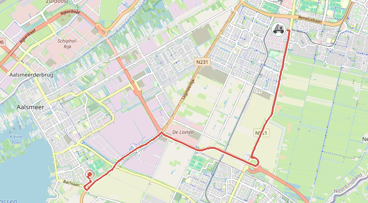 Kaart van de omgeving van de melding