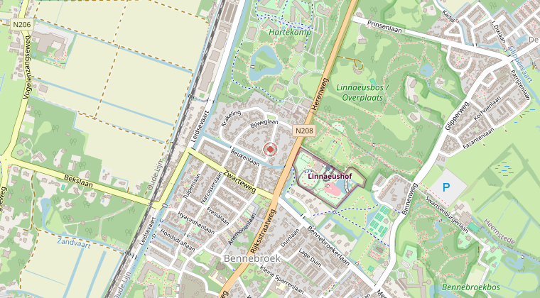 Kaart van de omgeving van de melding