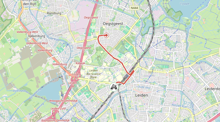 Kaart van de omgeving van de melding