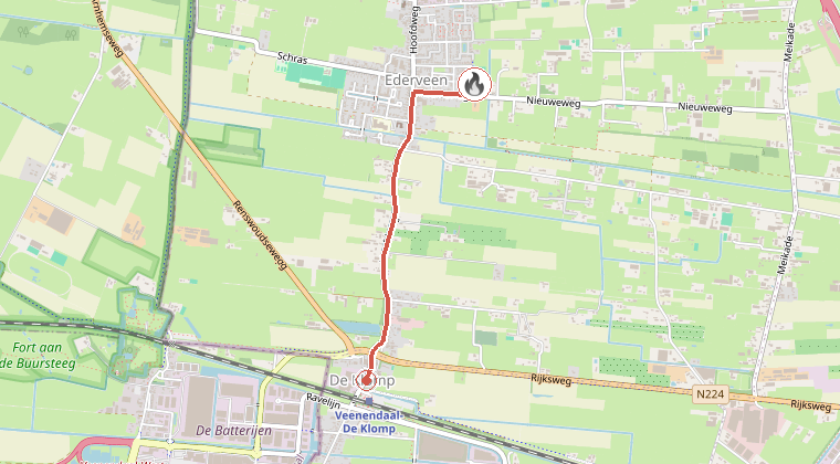 Kaart van de omgeving van de melding