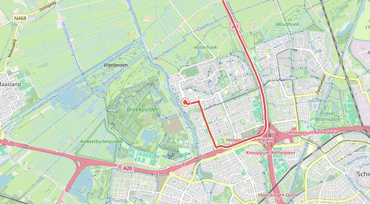 Kaart van de omgeving van de melding